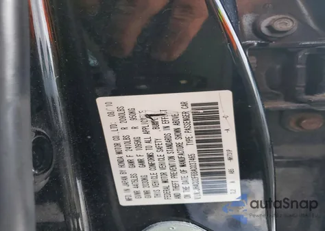 2010 Acura Tsx z USA, uszkodzony, nr VIN JH4CU2F68AC037465
